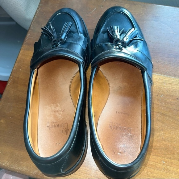 Men's Allen Edmonds Newport Black Leather Tassel Dress Loafers Shoes sz US 8.5E - Picture 10 of 12